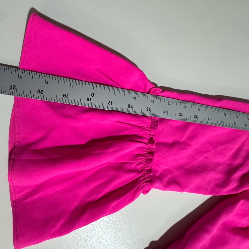 Pomander Place Women's Bright Pink Ruffle Blouse - Picture 8 of 11